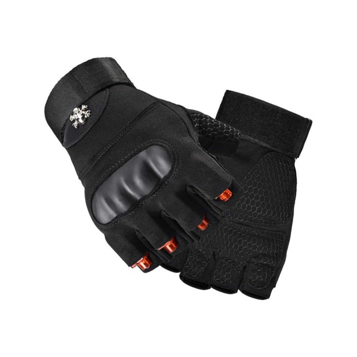 Black half-finger fitness glove development sample