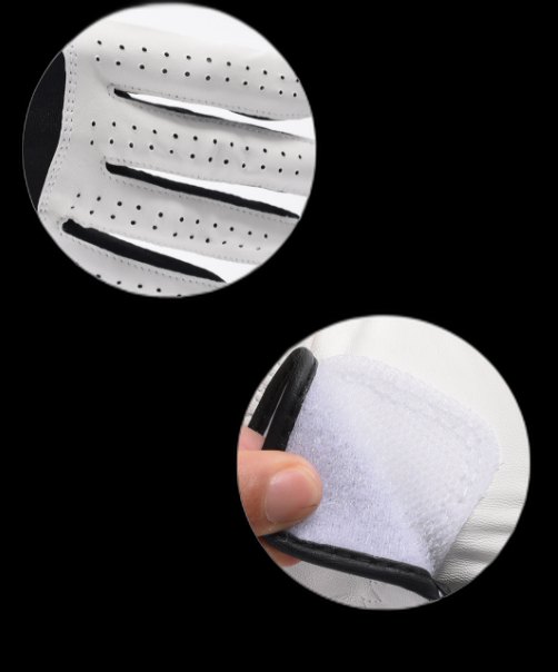 Close up of perforated sports glove material for breathability and grip performance.