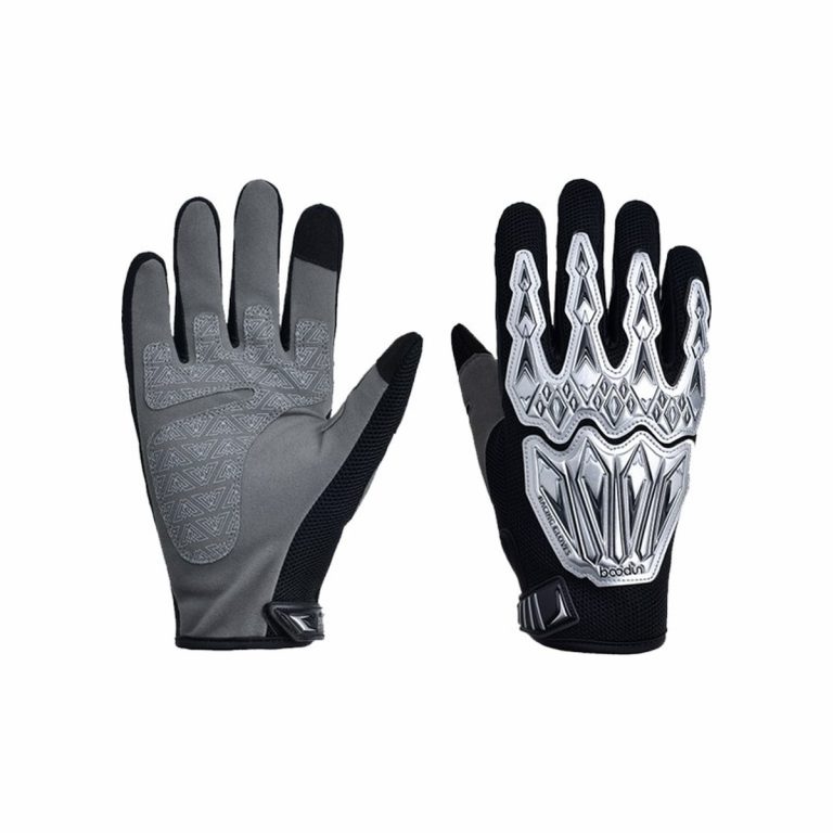 Balanced white background product image for burtono protective glove gray black ab side