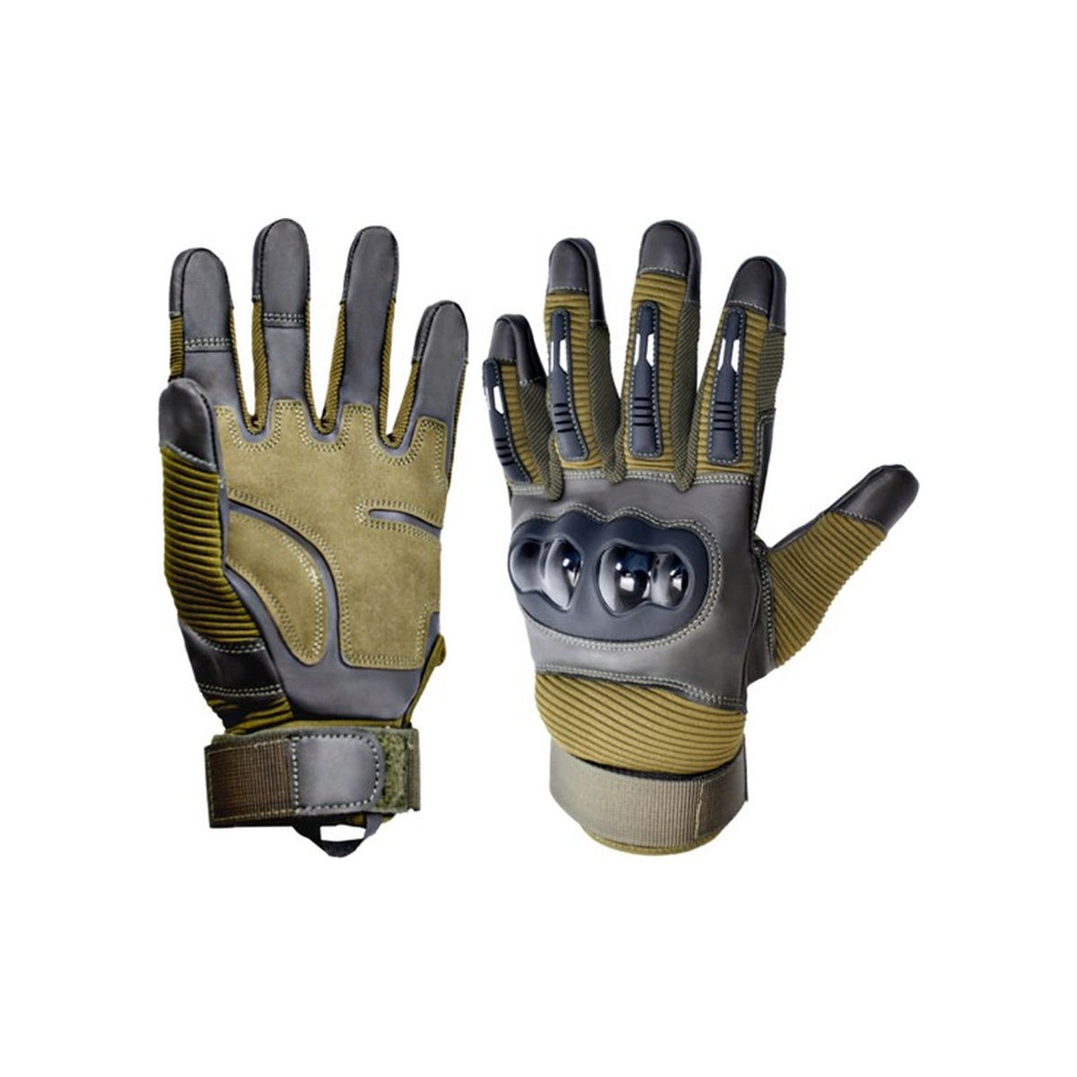 Gray and olive protective tactical glove AB-side product sample