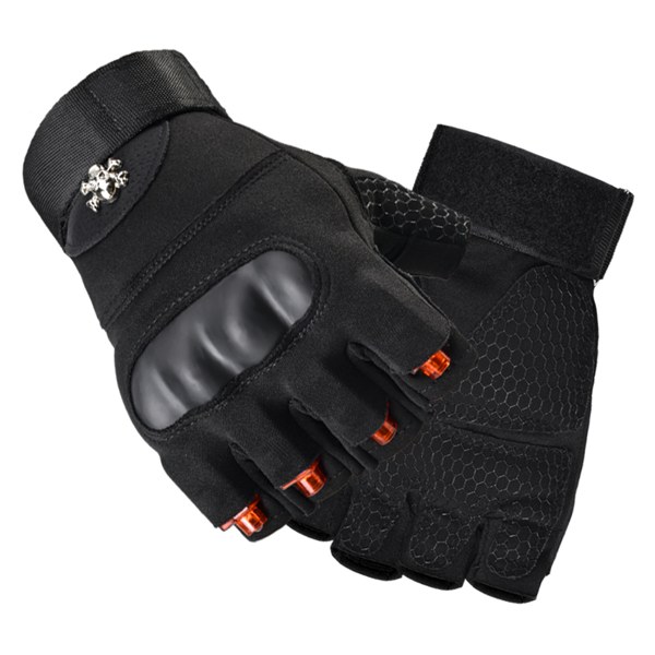 Real SZNAS AB-side product image of a black half finger fitness glove.