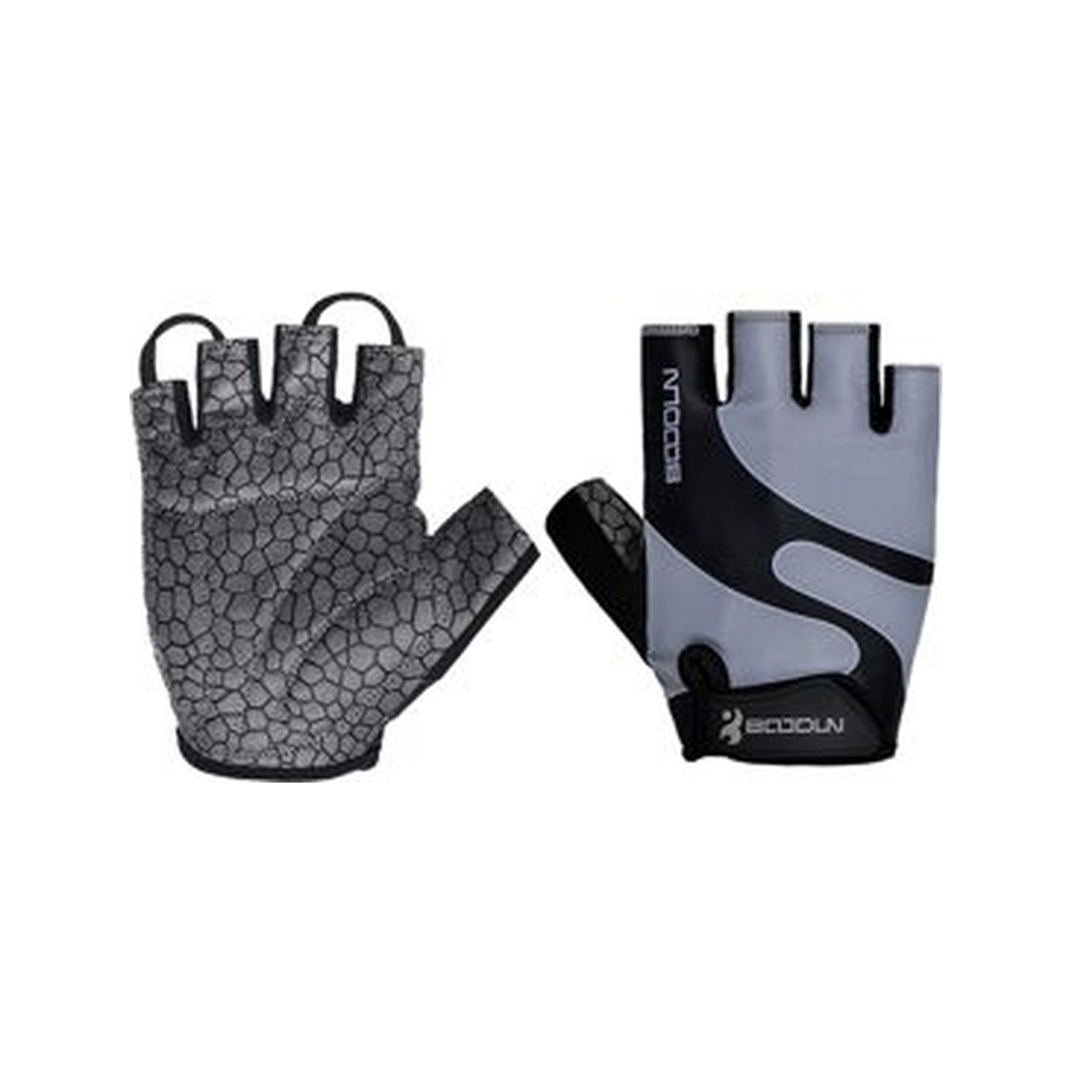 Real SZNAS AB-side product image of a gray cycling and riding glove.