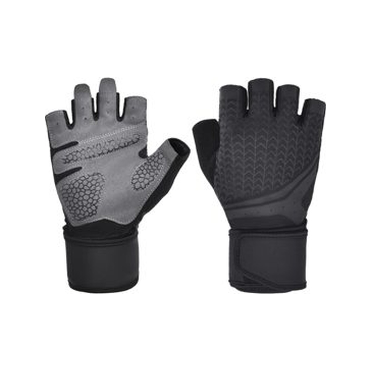 Gray half-finger training glove reference for a custom sports glove RFQ