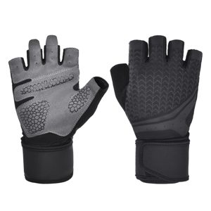 Real SZNAS AB-side product image of a gray half finger training glove.