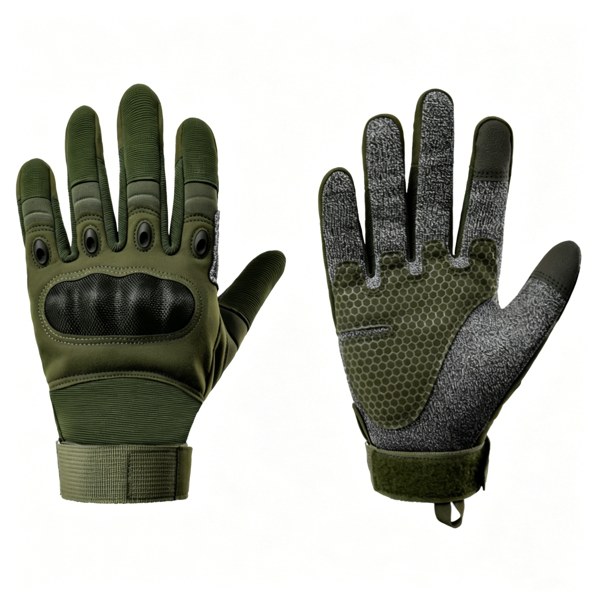 Real SZNAS AB-side product image of an olive tactical and outdoor glove.