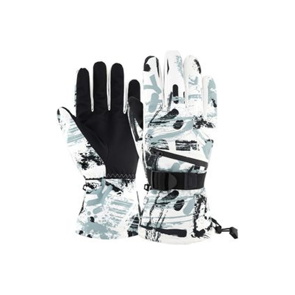 Real SZNAS AB-side product image of a printed winter ski glove.