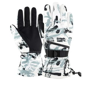 Real SZNAS AB-side product image of a printed winter ski glove.
