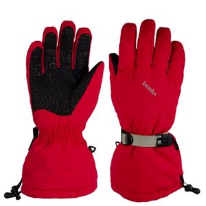Real SZNAS AB-side product image of a red winter ski glove.