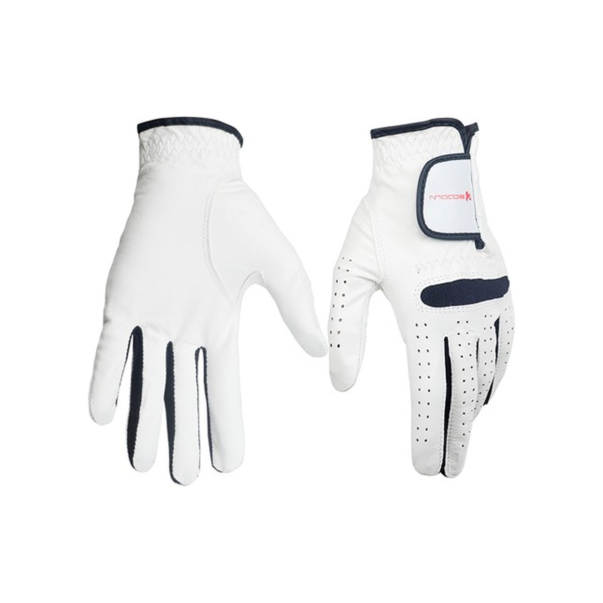 Real SZNAS AB-side product image of a white golf style glove.