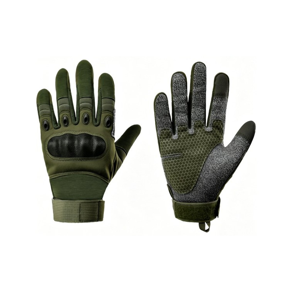 Olive tactical glove AB-side sample for factory evaluation and specification review